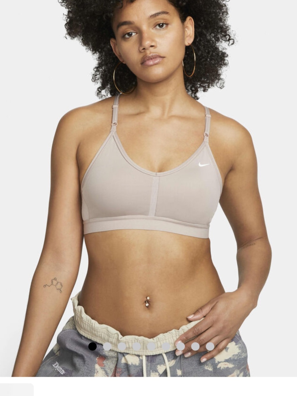 Nike Indy Light-Support Padded V-Neck Sports Bra, Diffused Taupe, Medium